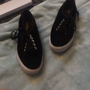 Black velvet sneakers